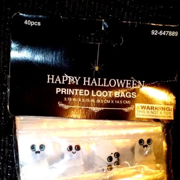40 pcs Happy Halloween ghost Loot Bags Zip-Seal 5.75"x3.75" - Picture 6 of 6